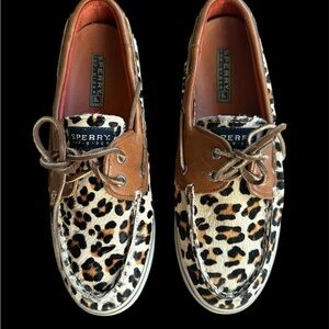 Sperry Leopard Print Boat Shoes